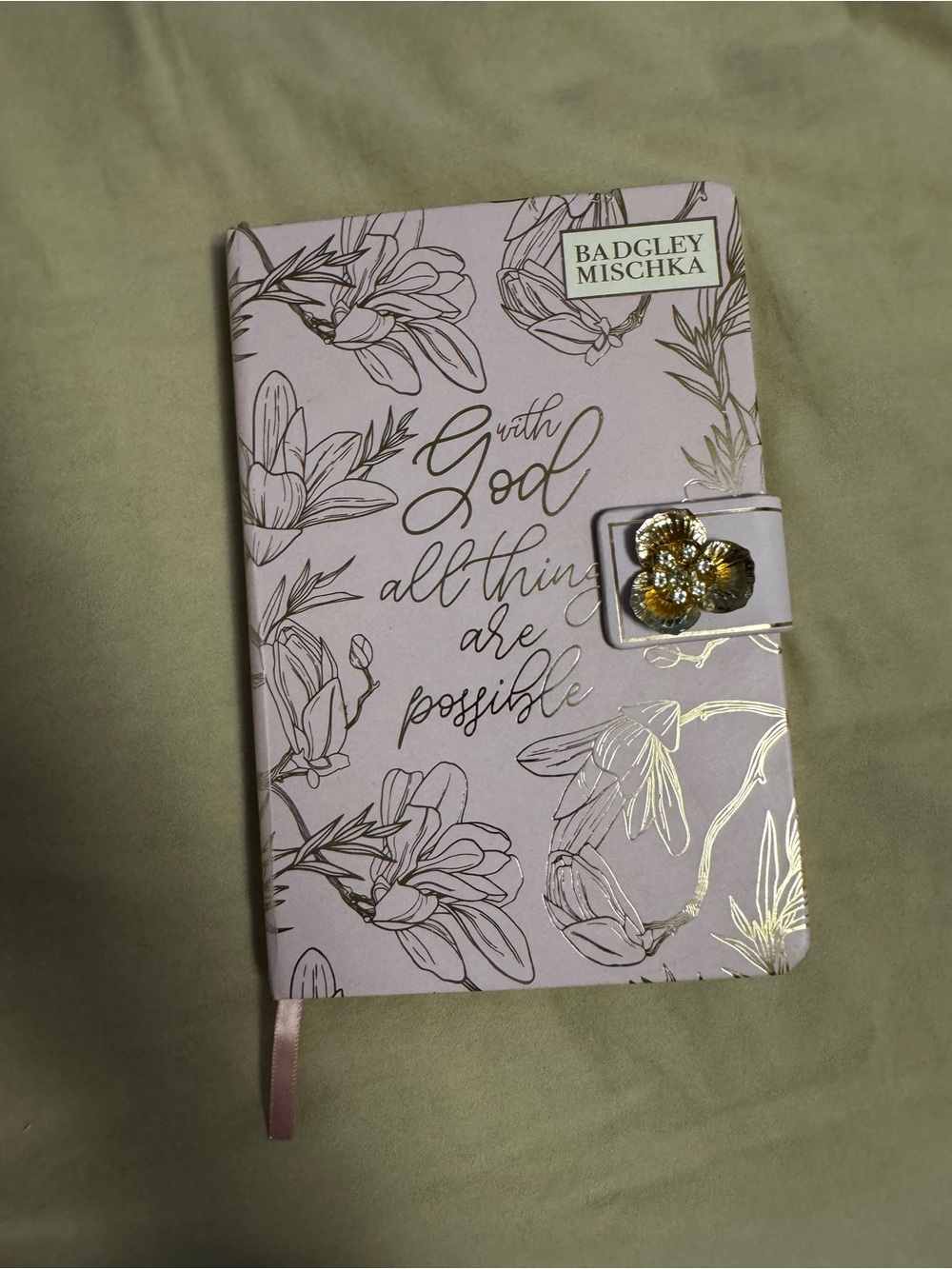 Badgley Mischka purple floral Journal with Gold Accent
